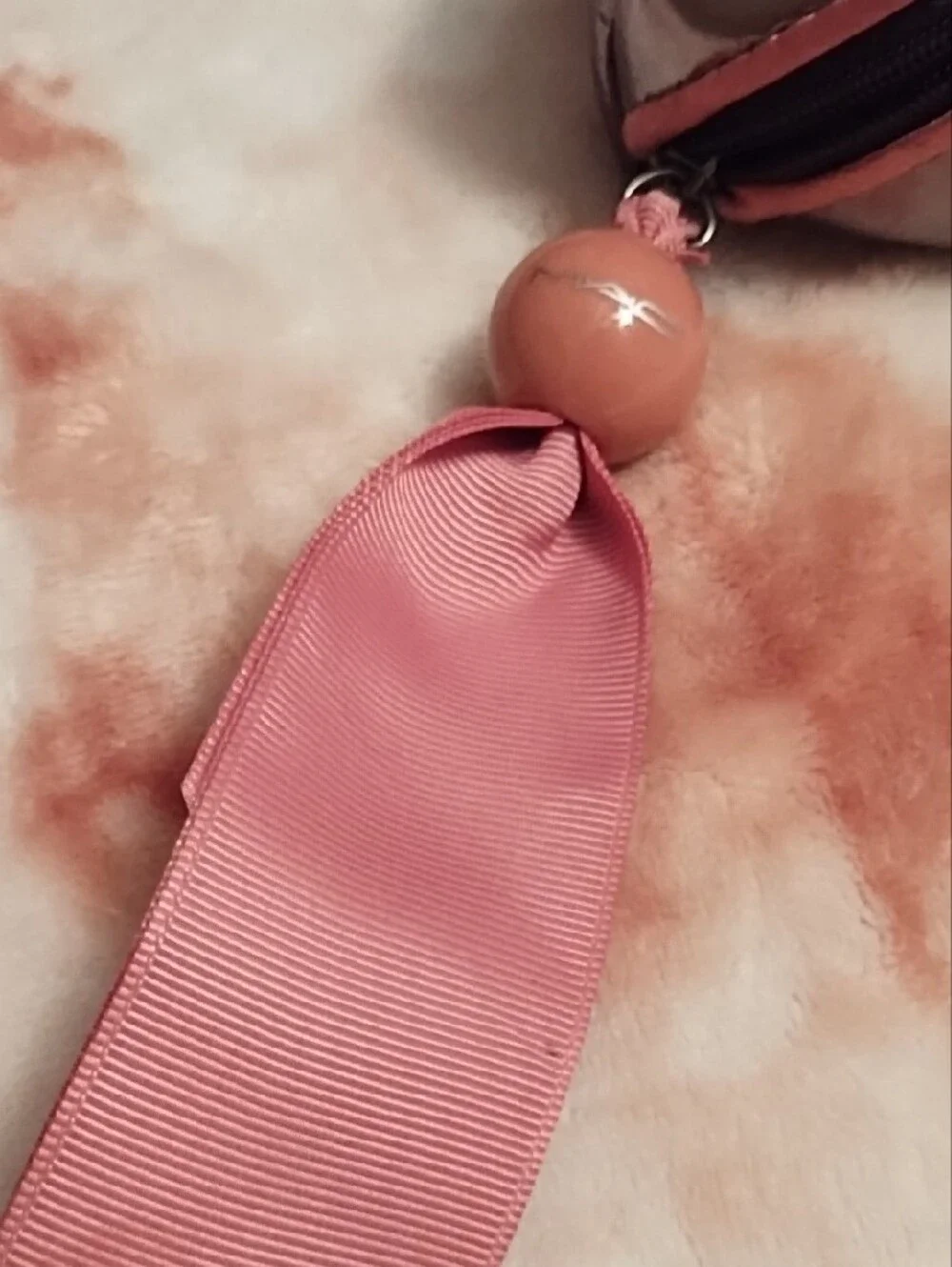 MAC Metallic Pink Mini Cosmetic Pouch with Pink Ribbon Pull